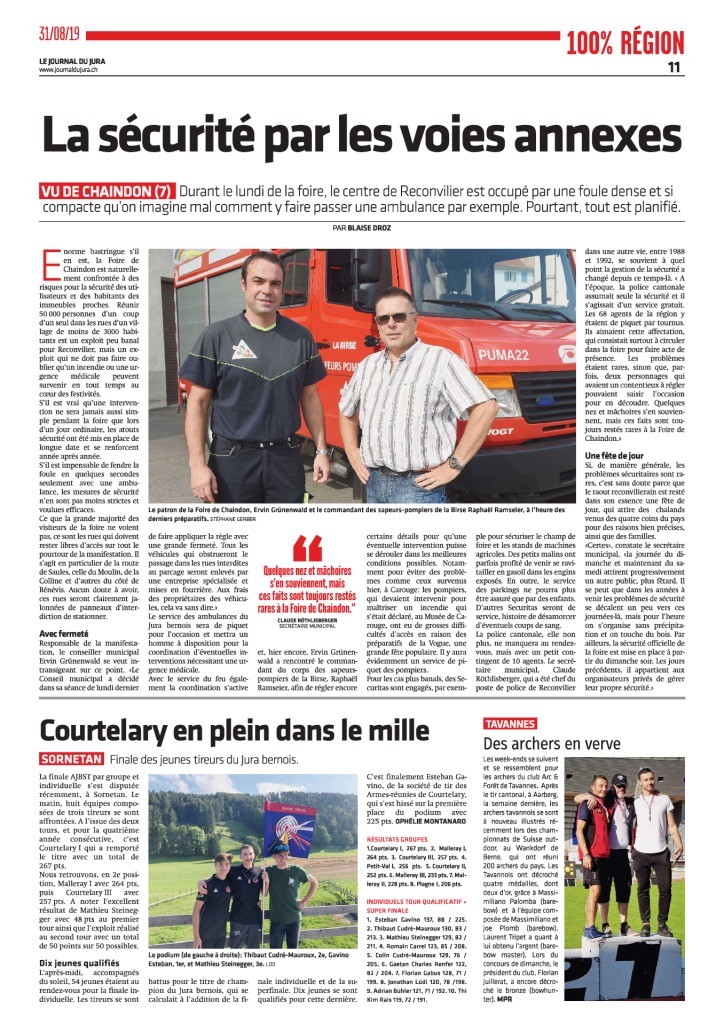 thumbnail of Journal du Jura du 31.08.19