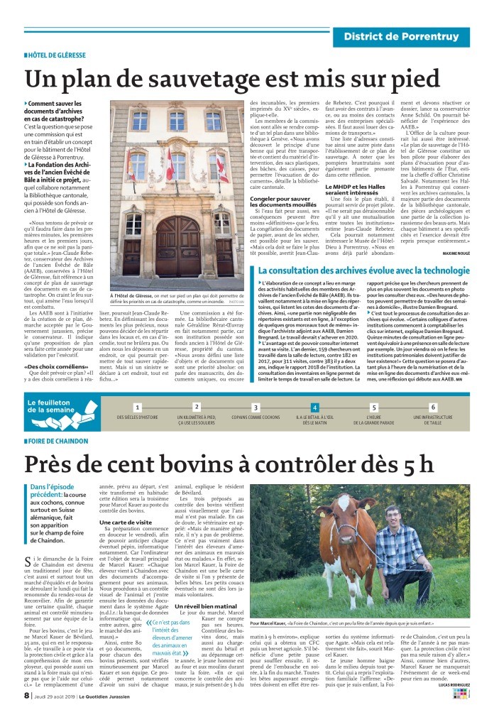 thumbnail of Quotidien jurassien du 29.08.19