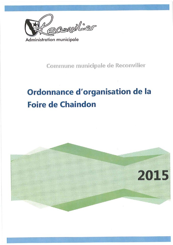 Ordonnance d'organisation de la Foire de Chaindon