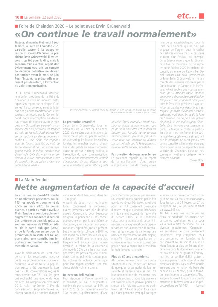 thumbnail of La Semaine 22.04.2020