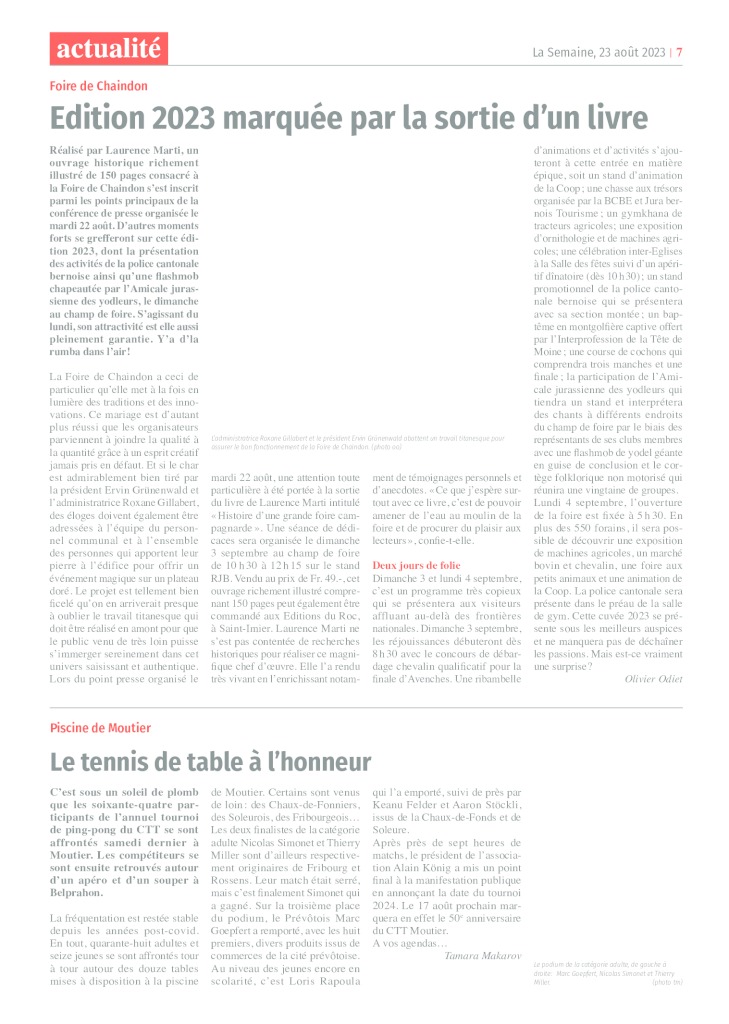 thumbnail of La Semaine 23.08.23