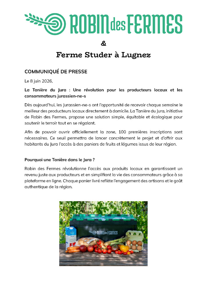thumbnail of Communiqué de presse JURA
