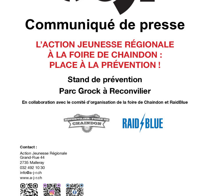 L’AJR vous donne rendez-vous à la Foire de Chaindon